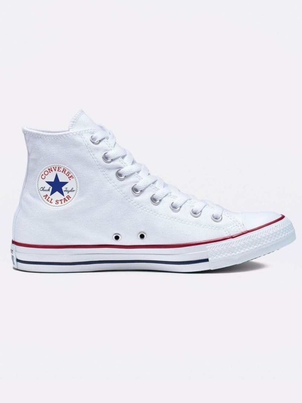 3 for $20 CONVERSE CHUCK TAYLOR ALL STAR High Top Canvas White Sneakers Red Blue